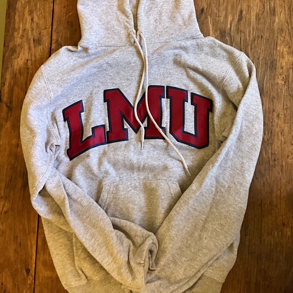 LMU Colligate Embroidered Letter Hoodie Size S